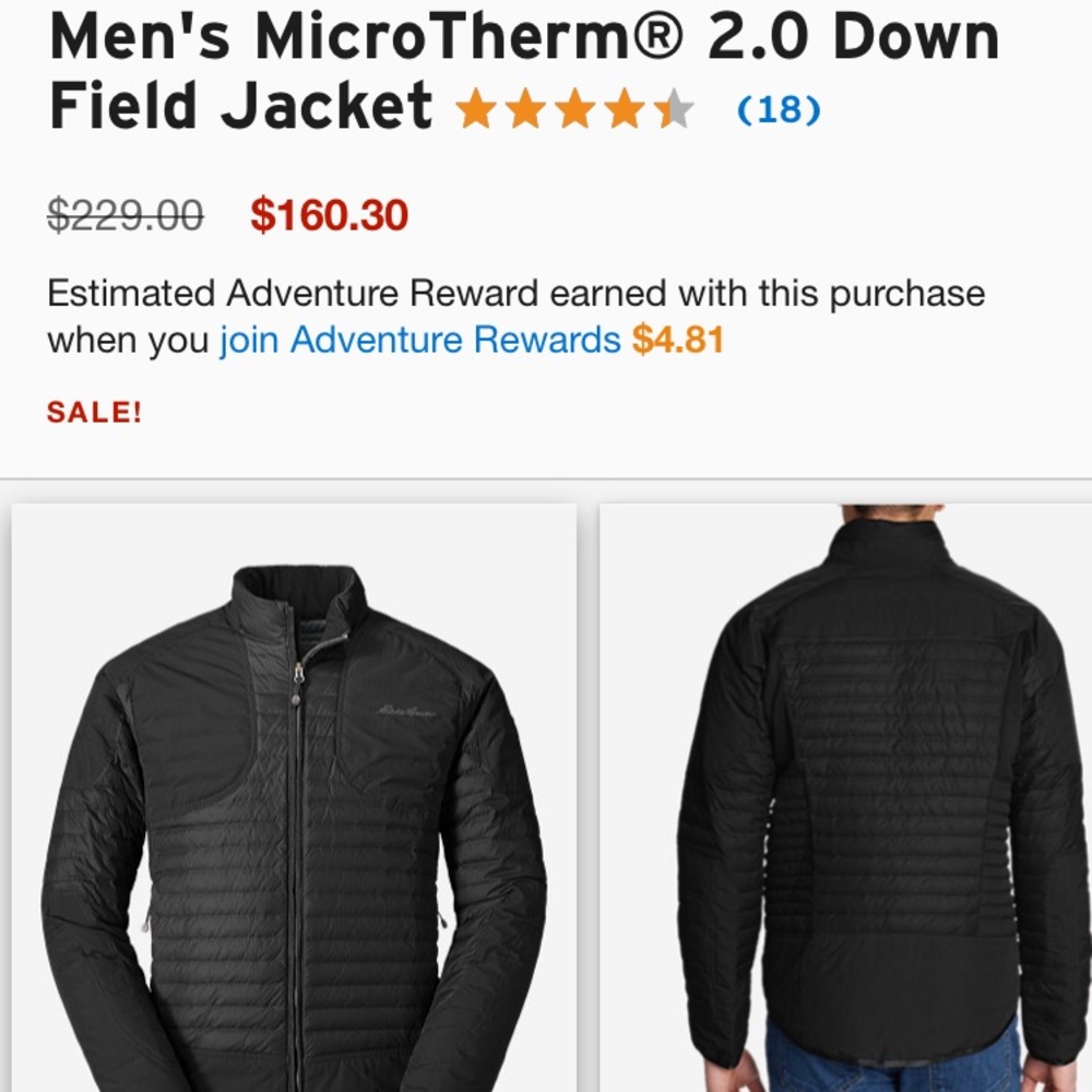 Eddie Bauer Men’s Microtherm 2.0 Down Jacket